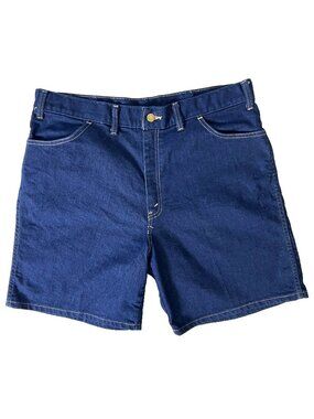 Nobrand USA Made Mens Vtg Denim Jean Shorts size 38 True Fit Dark Wash Jorts